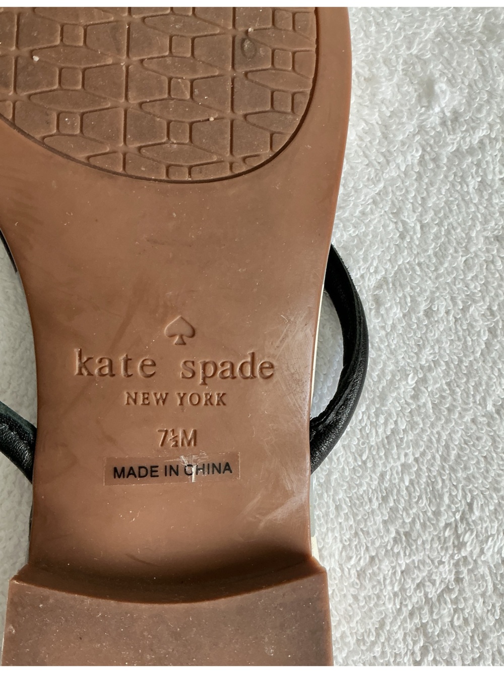kate spade Black & White Gingham Bow Thong Sandals - Picture 8 of 8
